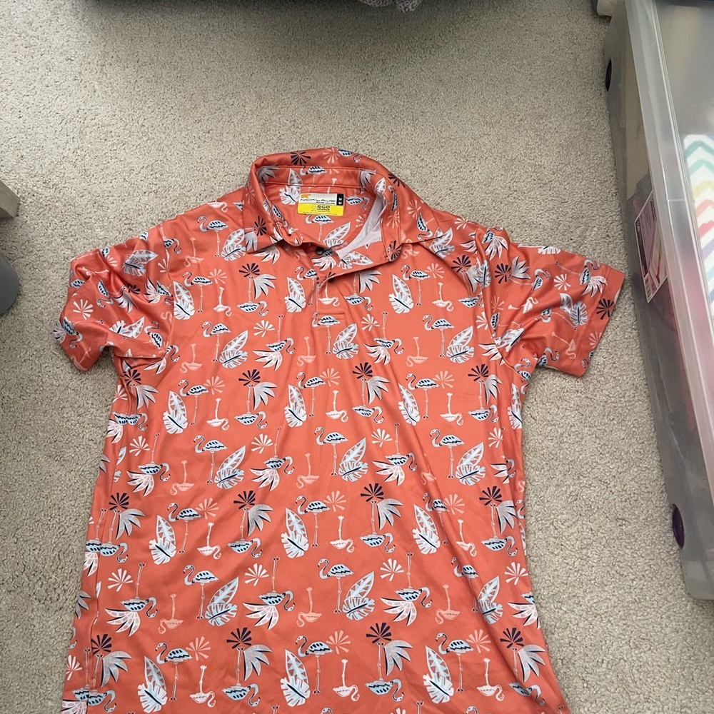 Orange Patterned Men's Shirt